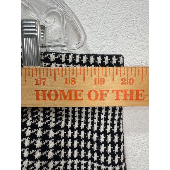 Chaps Womens Houndstooth Plaid Thick Knit Skirt XXL Black White Stretch - Picture 8 of 8